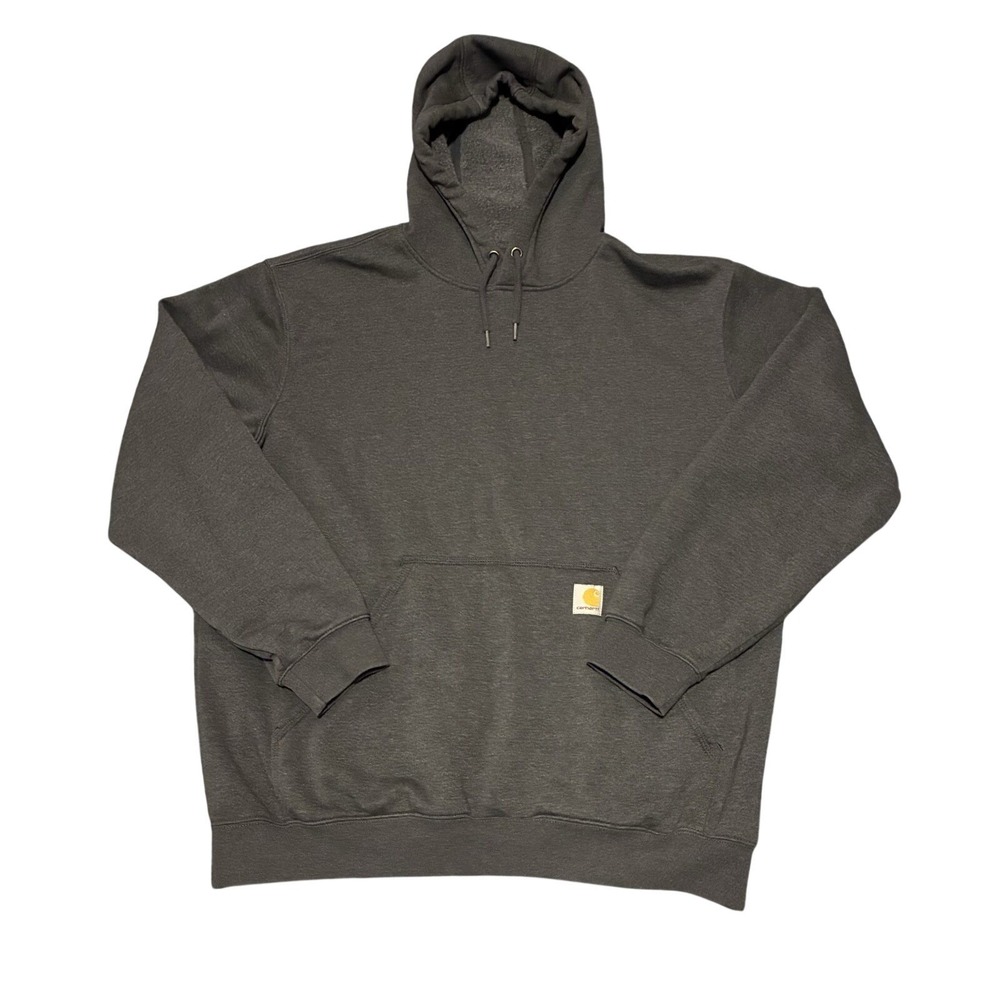 Carhartt Mens Gray Hoodie Loose Fit Midweight Pullover Sweatshirt Large